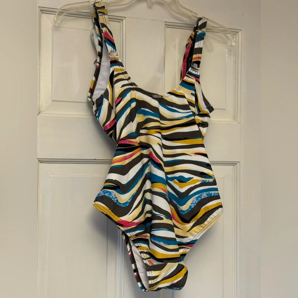 DKNY Multicolor Swirl One Piece Swimsuit - Picture 2 of 6